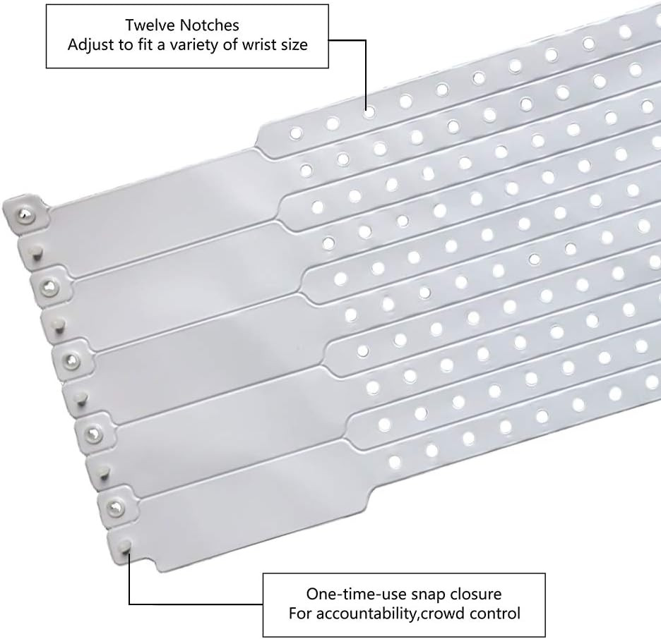 00 Pack White Hospital Wristbands Vinyl Patient Id Bands Medical Plastic Wristba