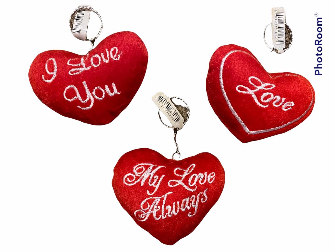 (24) 80’s Vintage Pull String Vibrating Stuffed Hearts Key Chain Ring Valentine