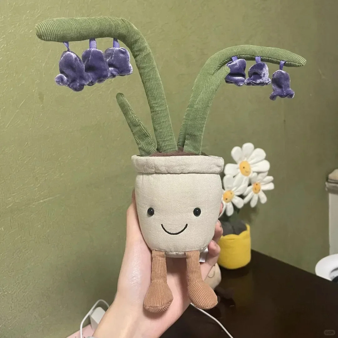 Food Stuffed Doll Bluebell Flower Potted Plush Doll Soothing Companion Toy Gift