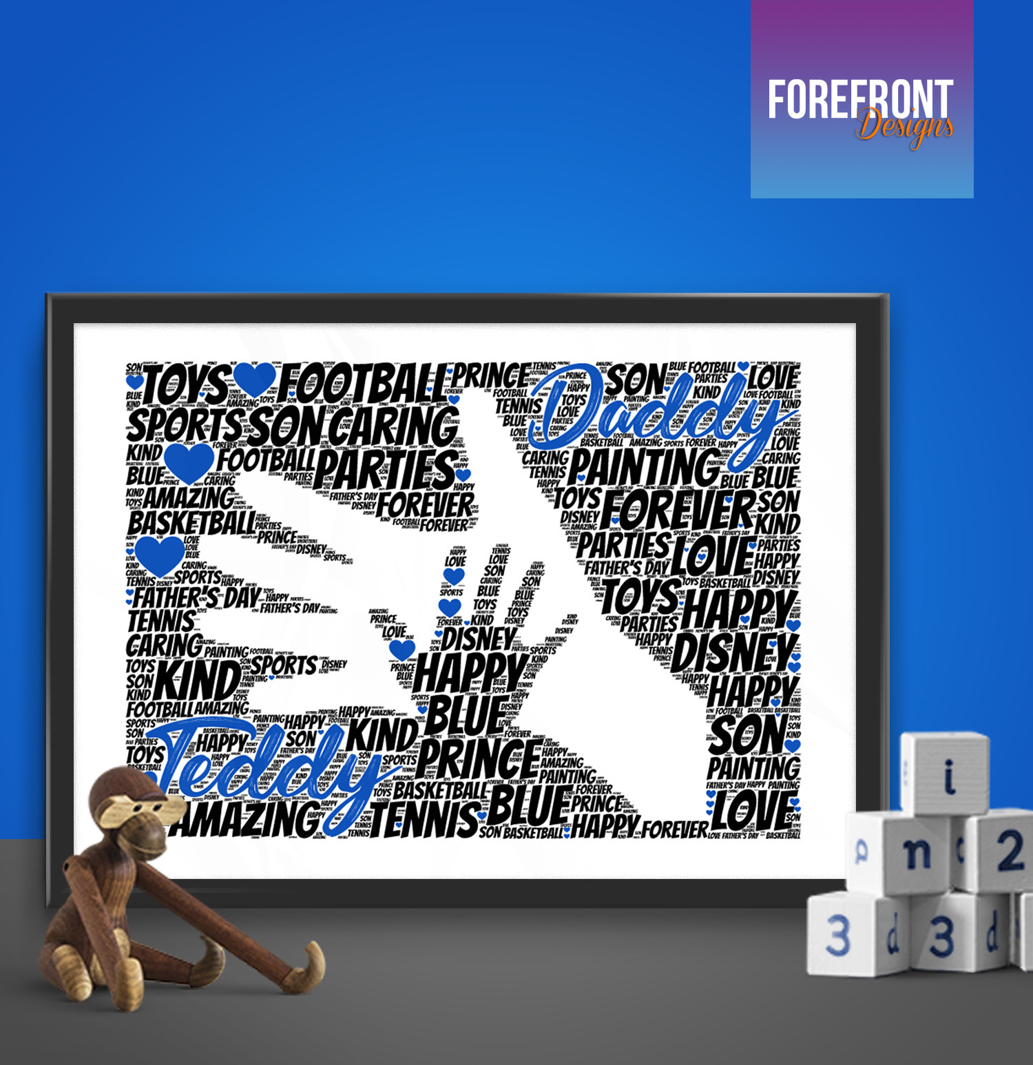 Personalised Father’s Day special print gift- perfect Daddy/Dad Keepsake present
