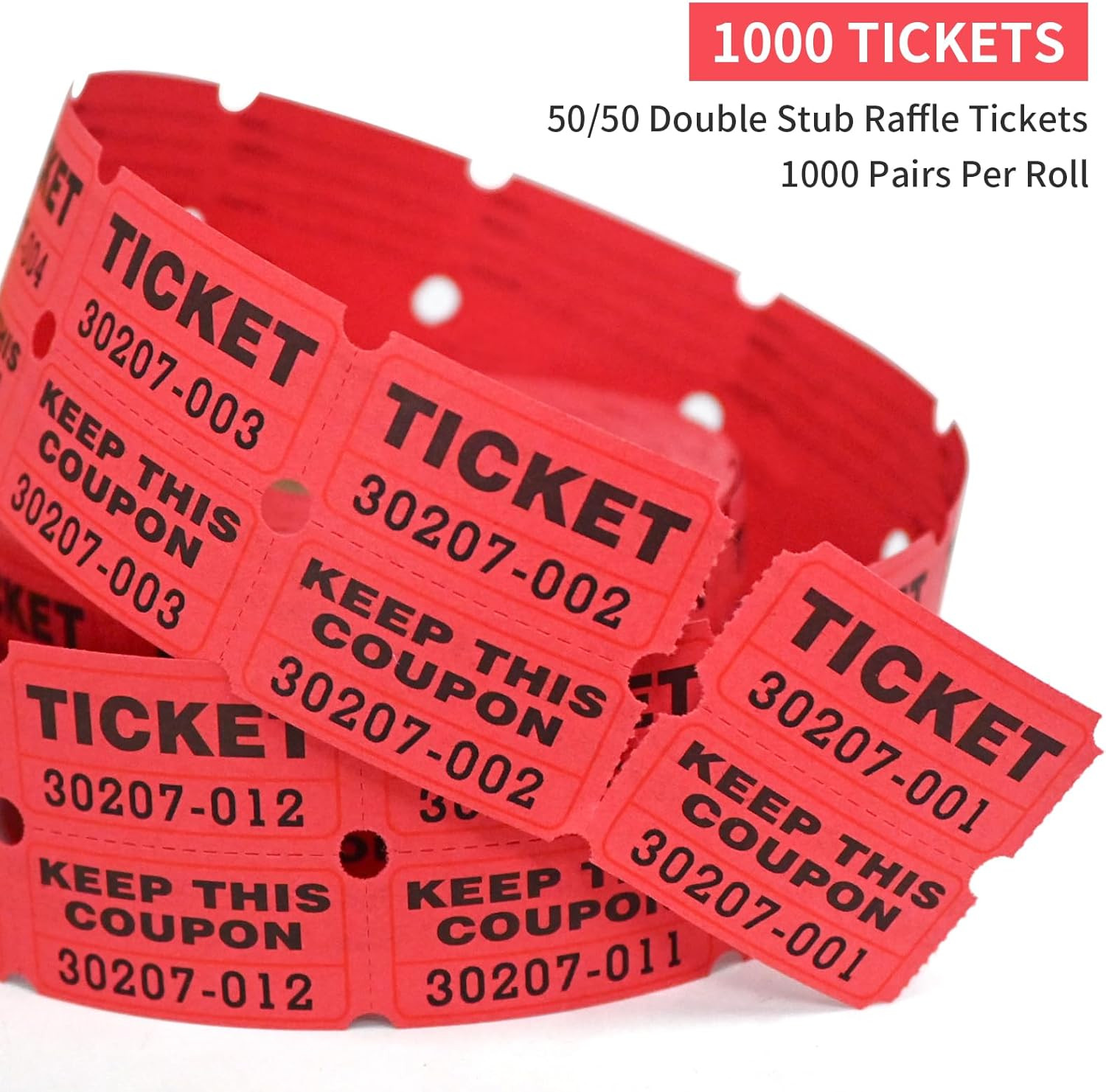 Raffle Tickets Double Rolls 1000 Per Roll 50/50 Raffle Tickets for Events,Car…