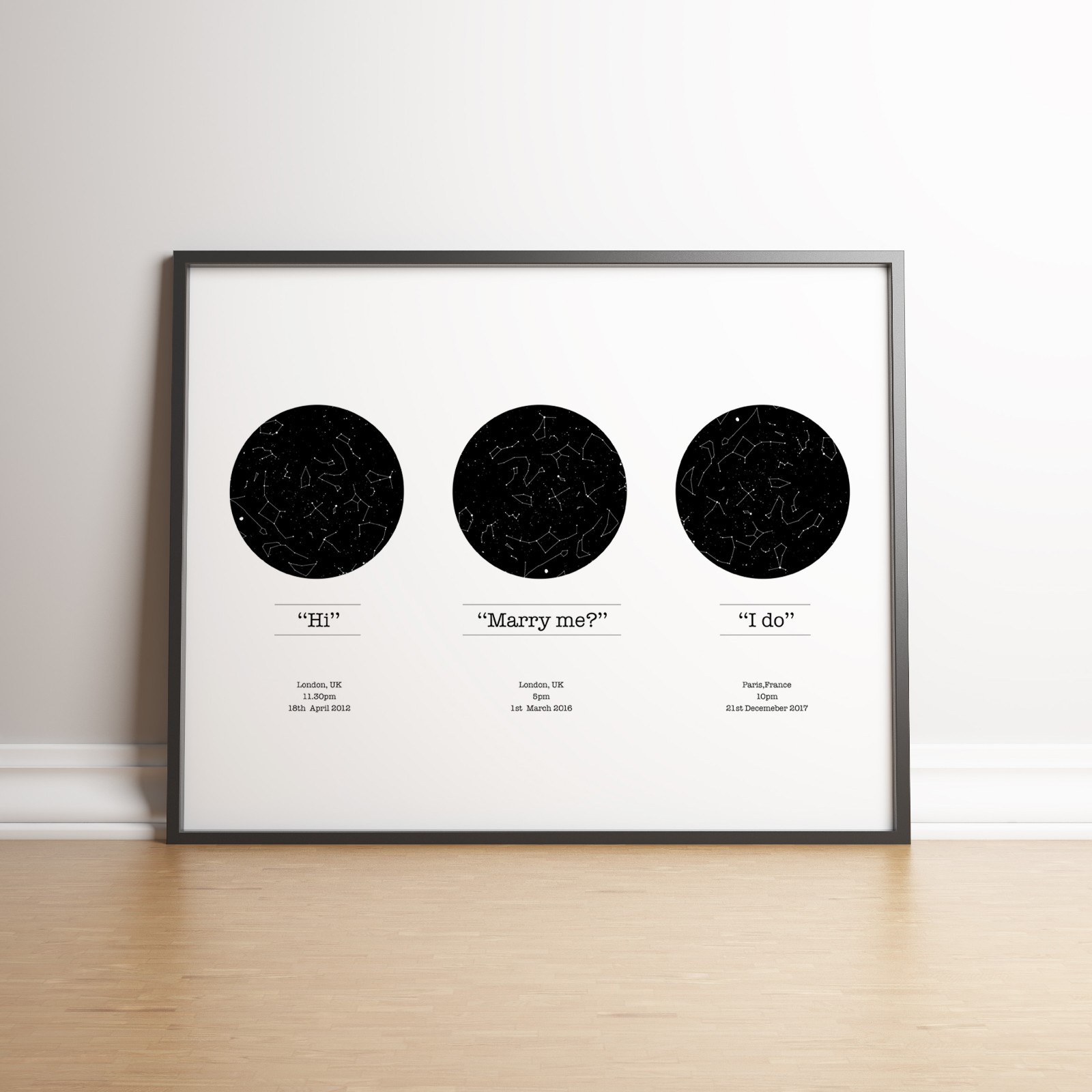 Personalised star/constellation map print/ gift engagement/anniversary/wedding