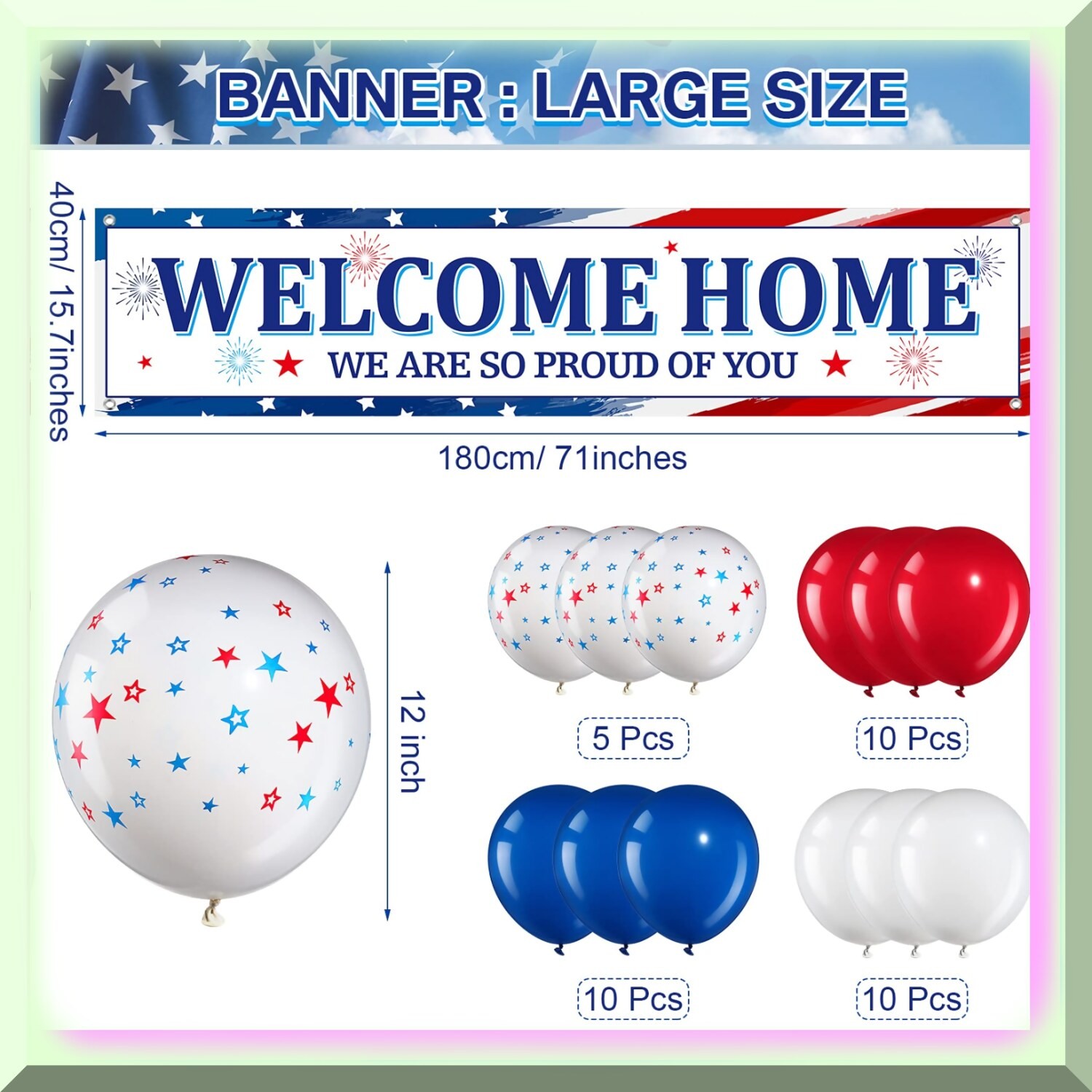 Welcome Home Banner Set with Balloons