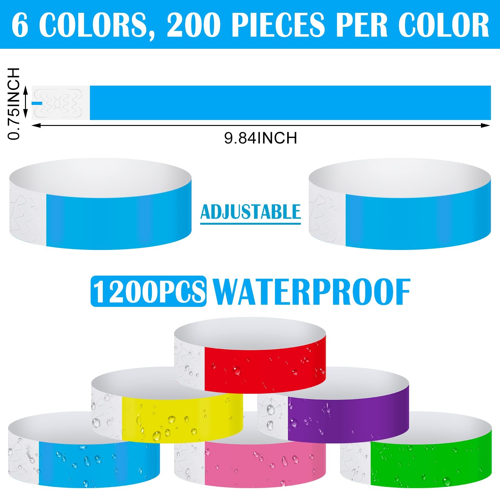 Tudomro 1200 Pack Classic Pattern, Yellow, Green, Blue, Red, Orange, Pink
