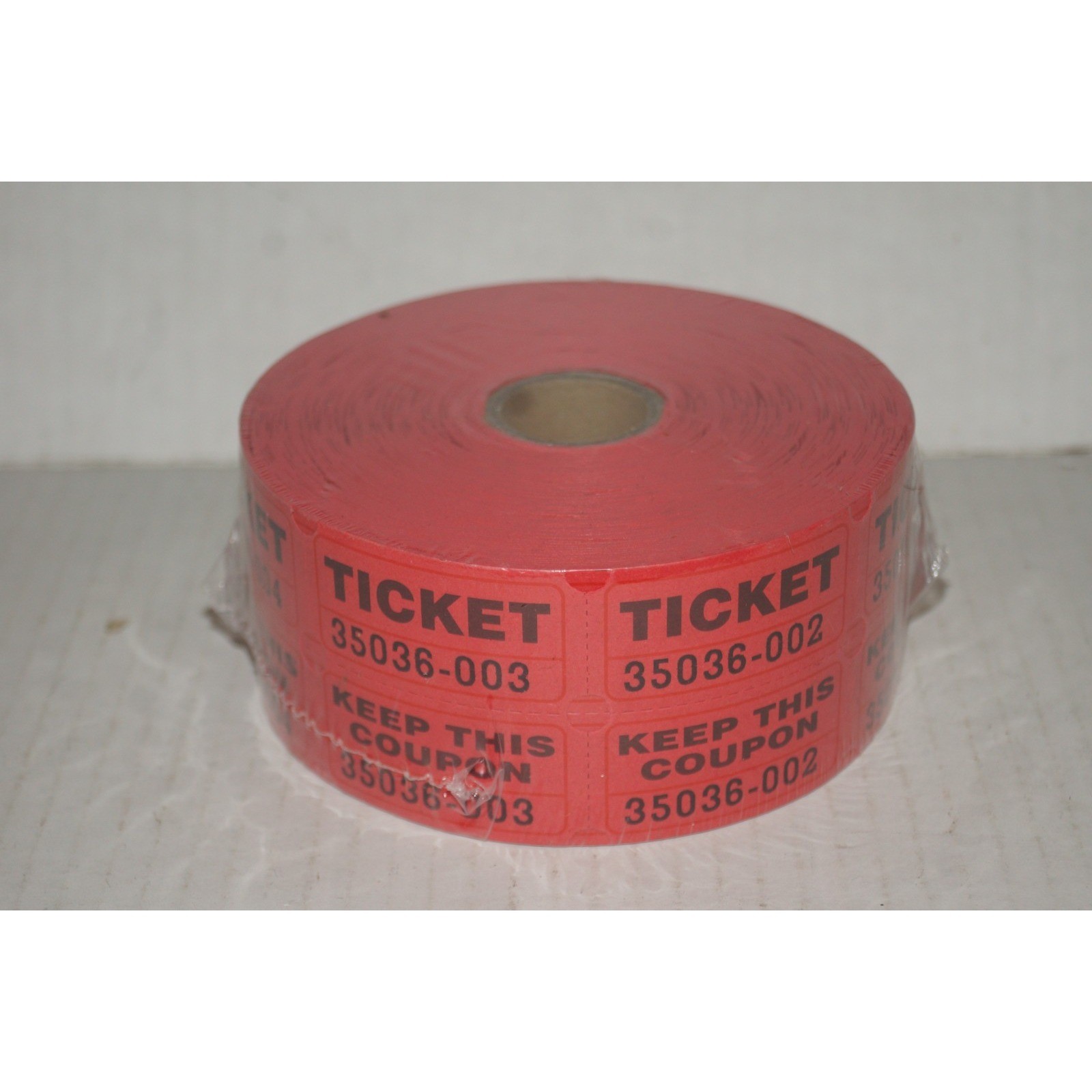 Roll of 2000 Red Double Stub Raffle Tickets Split the Pot 50/50 NEW
