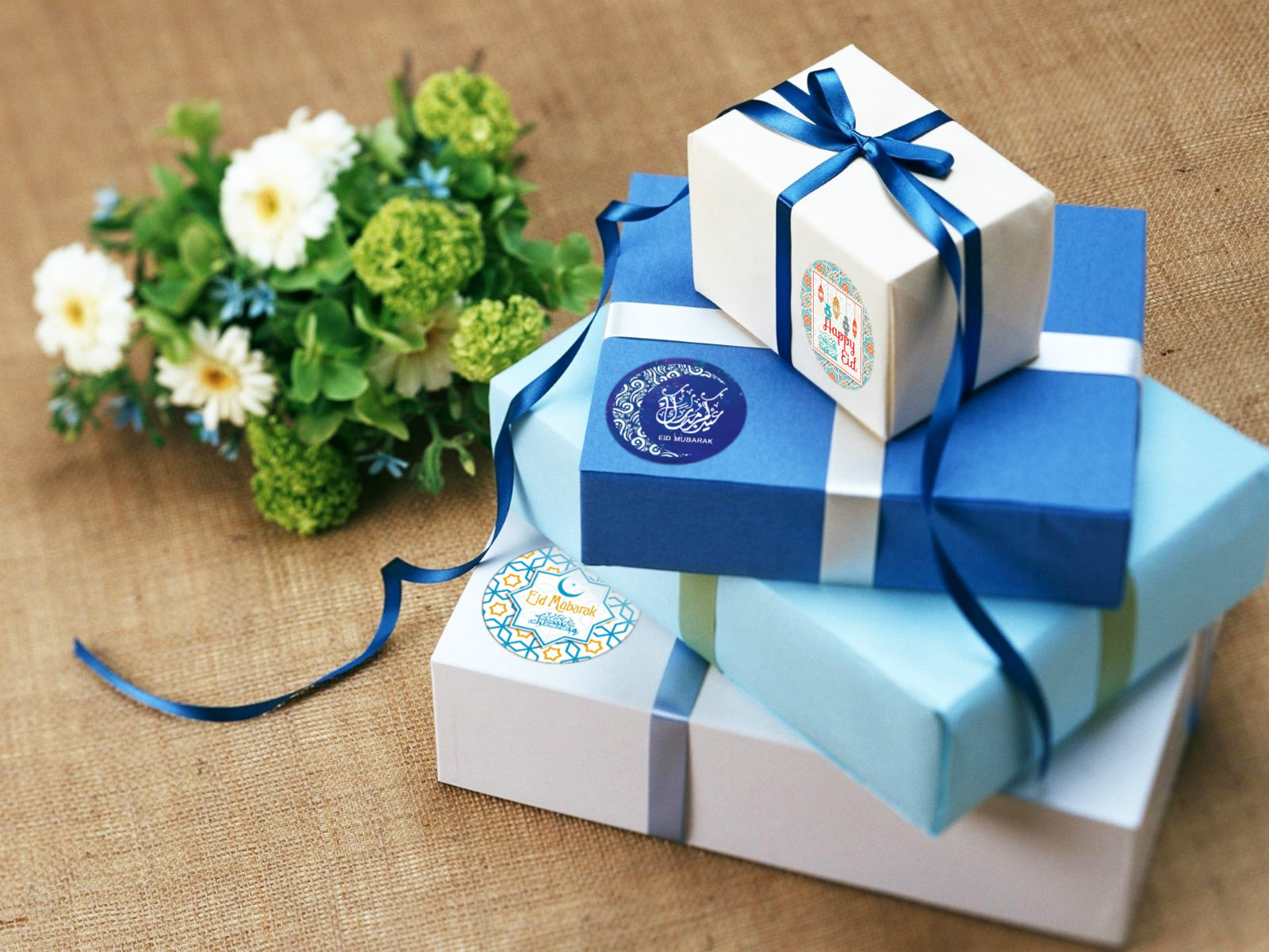 35 Eid Mubarak Stickers Decorations Cards DIY Cupcakes Picks Mixed Designs