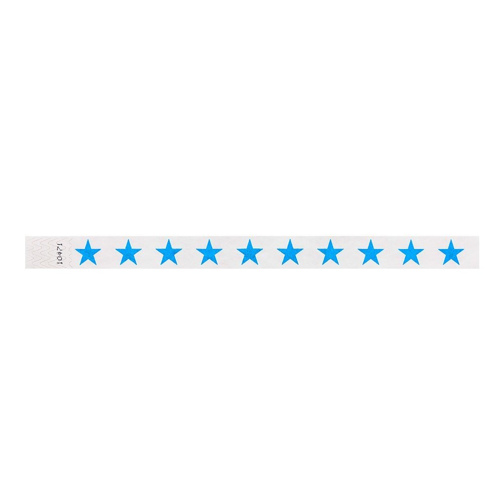 500 WristCo Blue Stars Tyvek Wristbands for Events – 500,