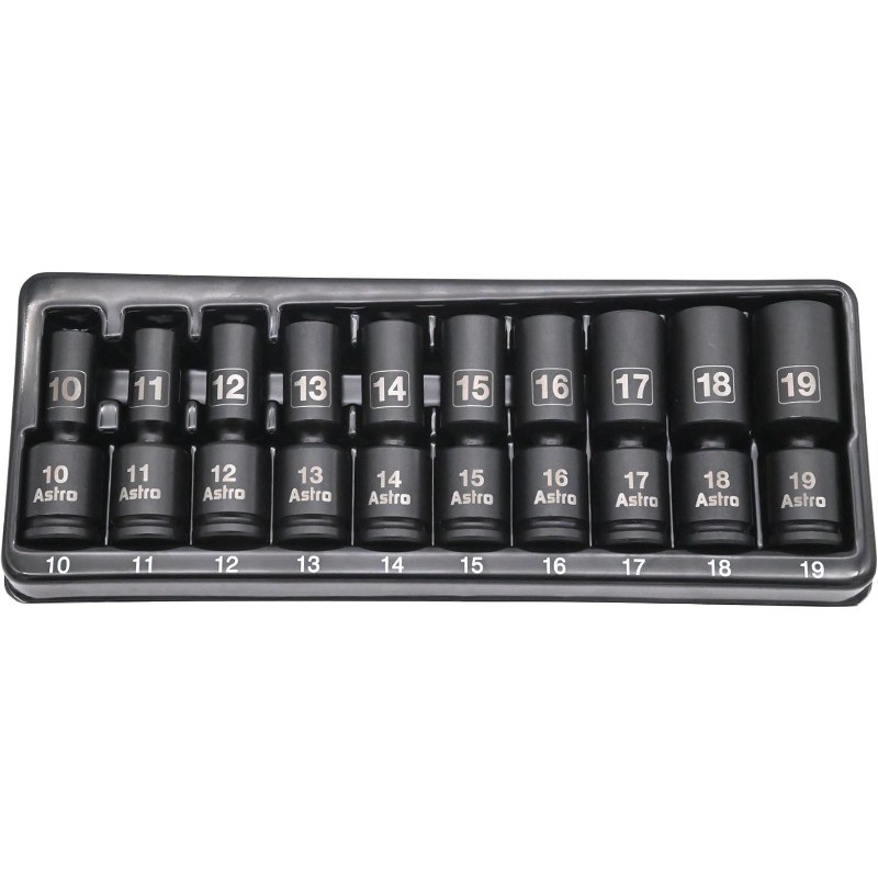78344M 10pc 3/8″ Drive Mid-Length Pinless Universal Impact Sockets –