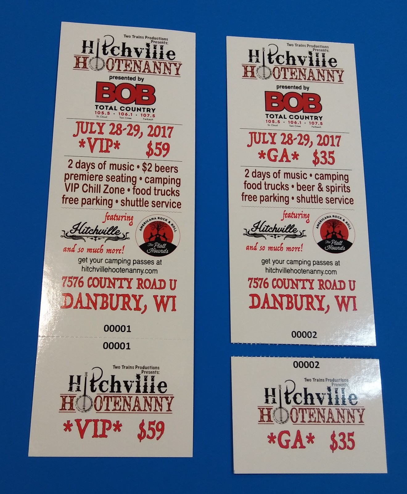 Printed Event Tickets – 1000 Custom Concert Raffle, Full Color, Numbered w/ Stub