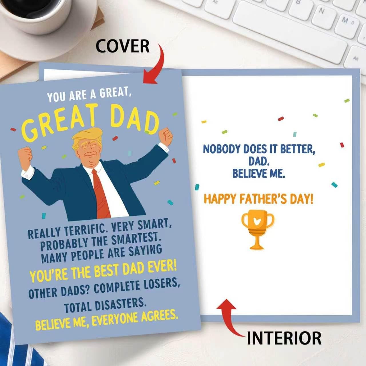 Funny Father’s Day Card Gift for Dad from Daughter Son 7×5 inches, card 543