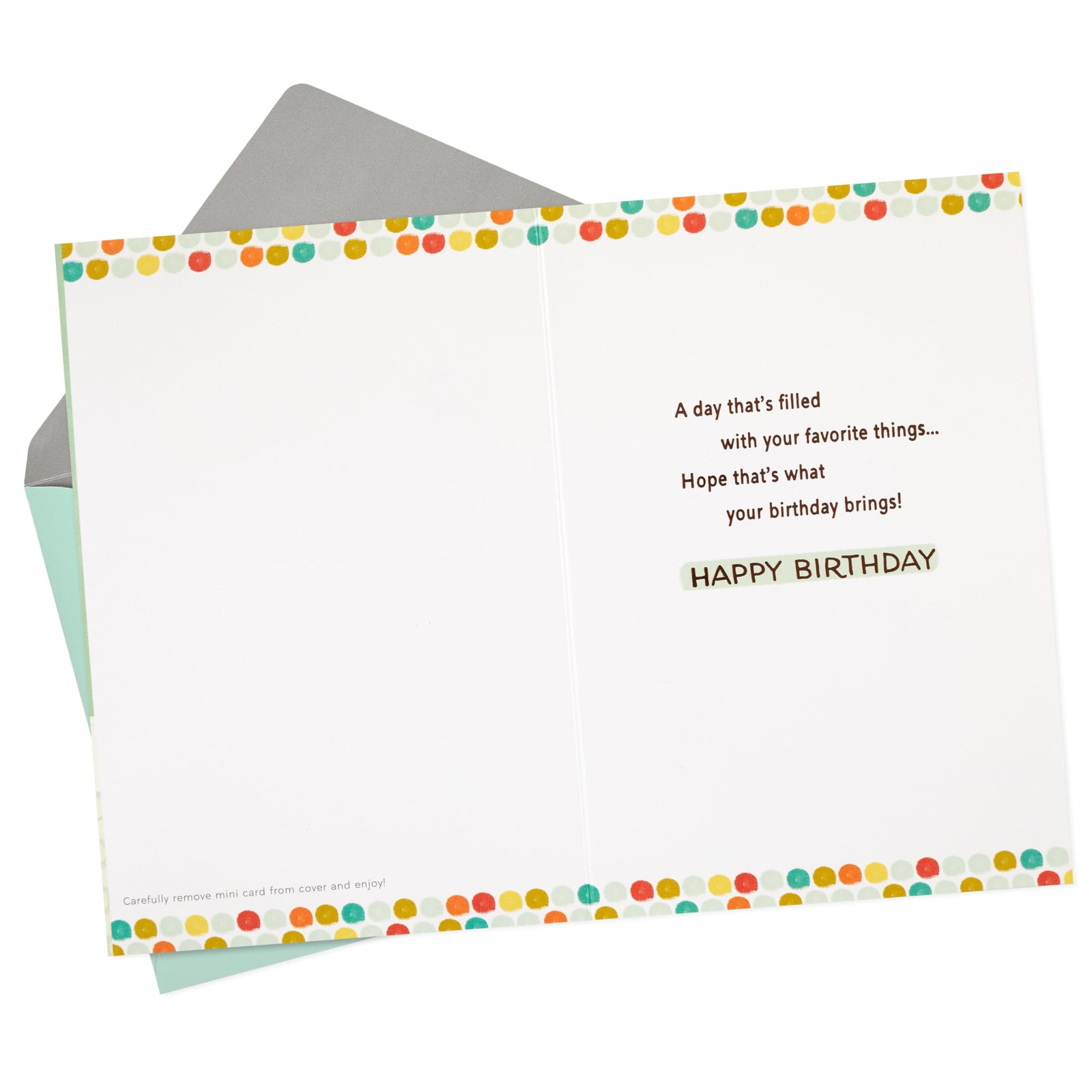 Hallmark Birthday Card (Puppy in a Party Hat) 5×7.2 inches, Green