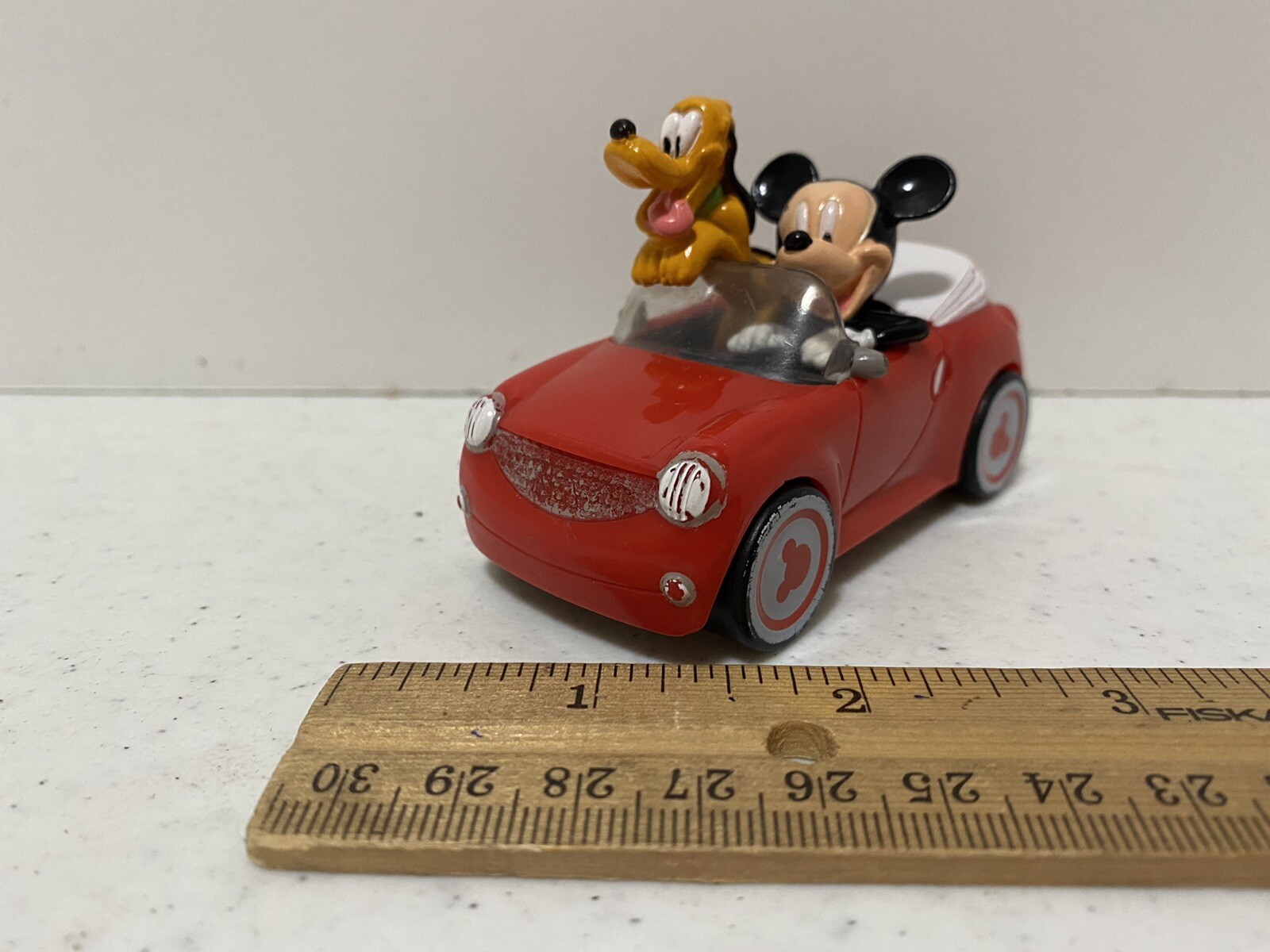 DecoPac Mickey Mouse and Pluto in Rolling Red Car Cake Topper Disney