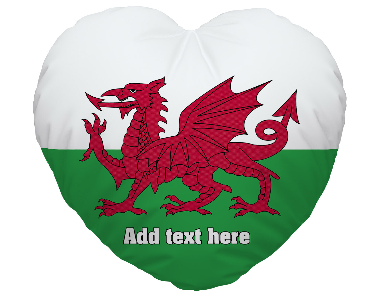 Personalised Heart Cushion Wales Flag Football Cup Gift
