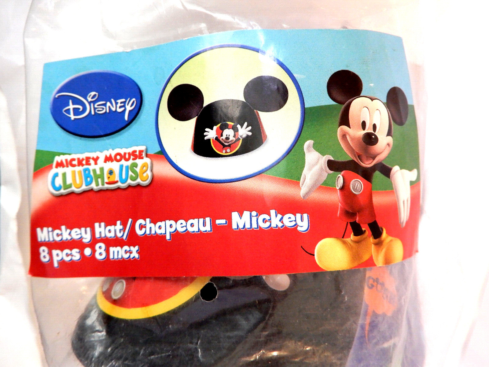 PARTY HATS Disney MICKEY MOUSE CLUBHOUSE 4 Count MICKEY EARS Kids BIRTHDAY DECOR