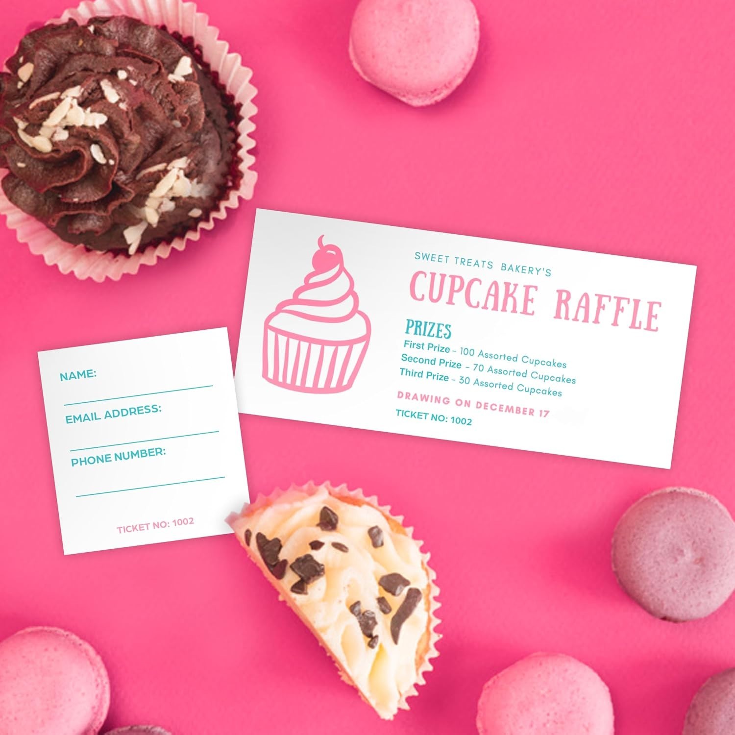 Eco-Friendly Raffle Tickets – 1000 Custom Tear-Away Stubs for Events, 250 Sheets