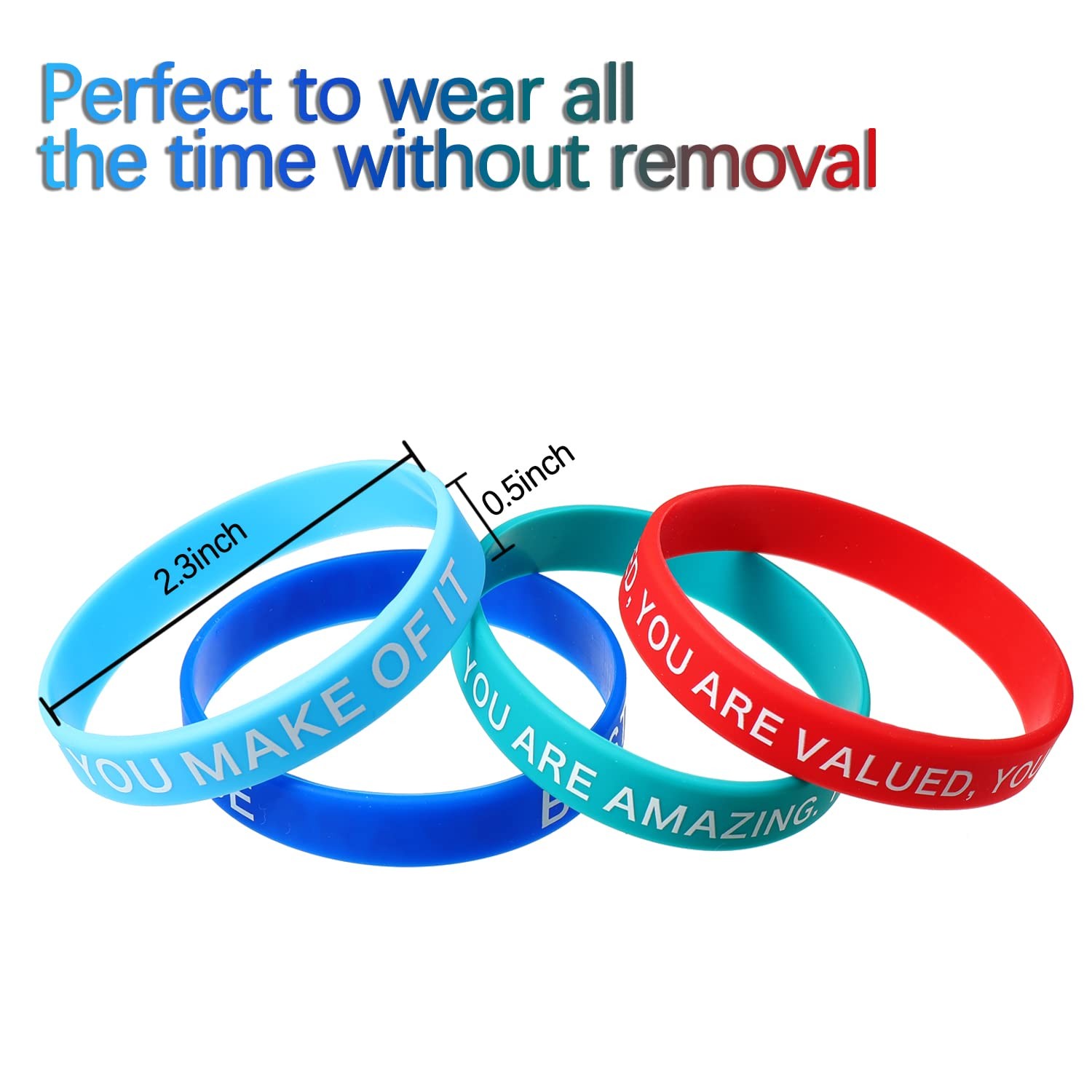 32 Pieces Inspirational Rubber Bracelets Motivational Quote Silicone Wristbands