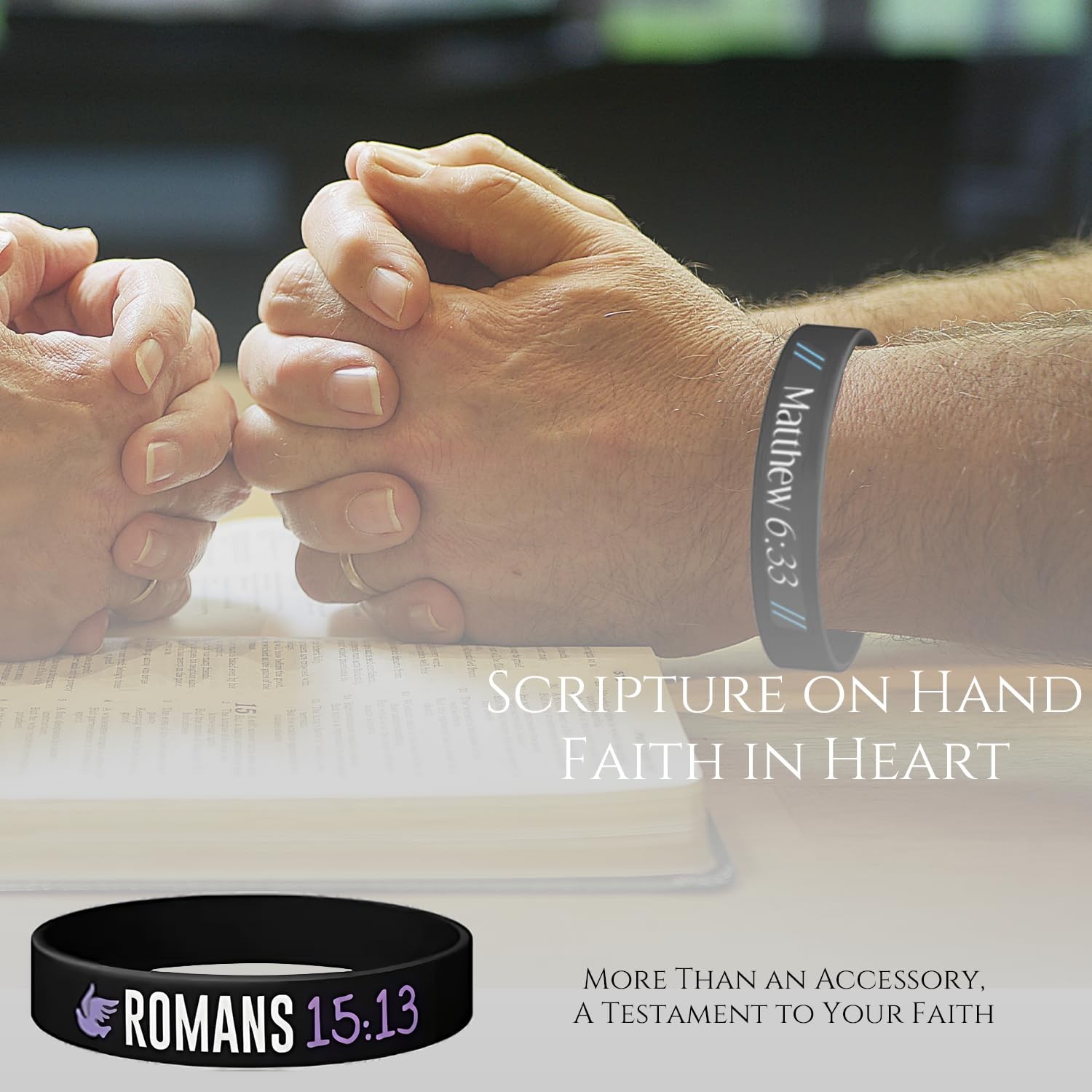 Bible Verse Bracelets – 12-Pack Jesus Scripture Christian Rubber Bracelets, C…