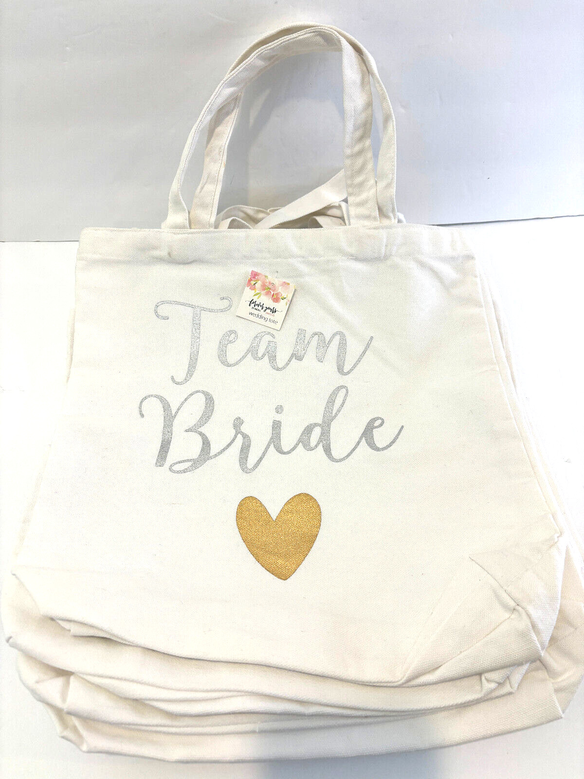 Lot 6 NEW Forever Yours Wedding Totes Team Bride Bachelorette Party 14x13x3