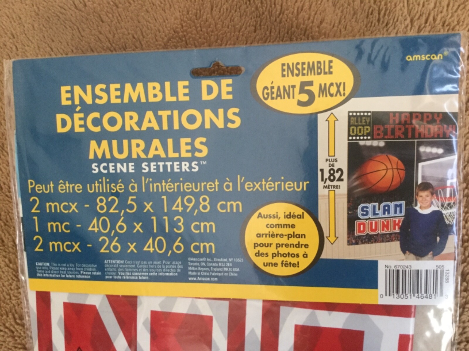 Basketball March madness wall decorating kit birthday party sign 5 pcs over 6ft.