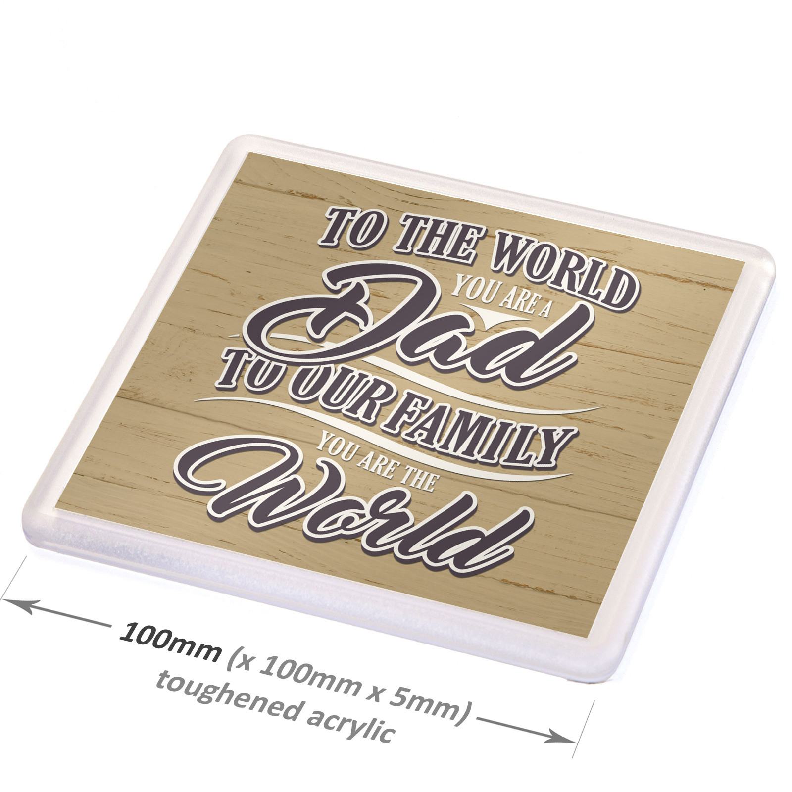 Fathers Day Drinks Coaster Gift For Dad You Are The World Cup Mat