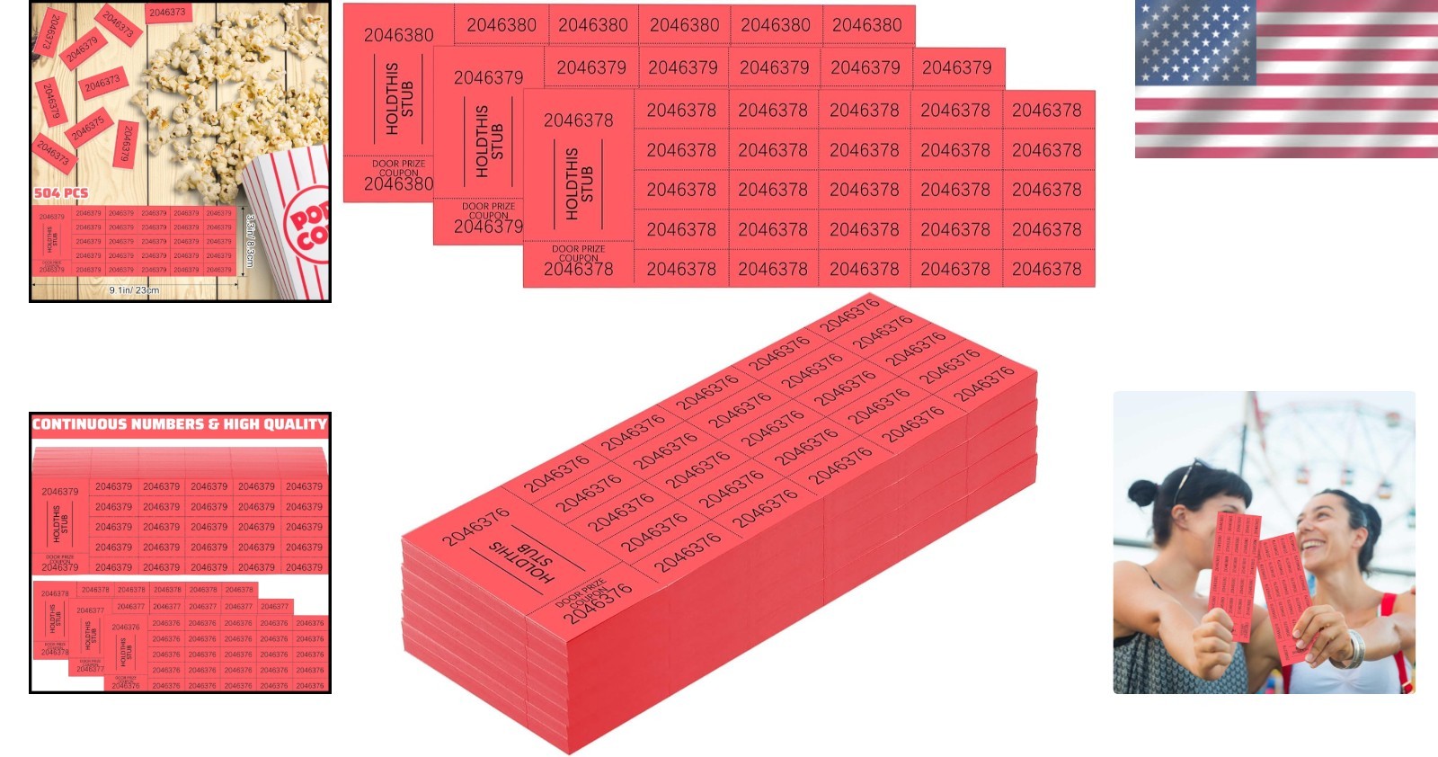 504 Sheets Chinese Auction Raffle Tickets – 25 Numbers/Sheet