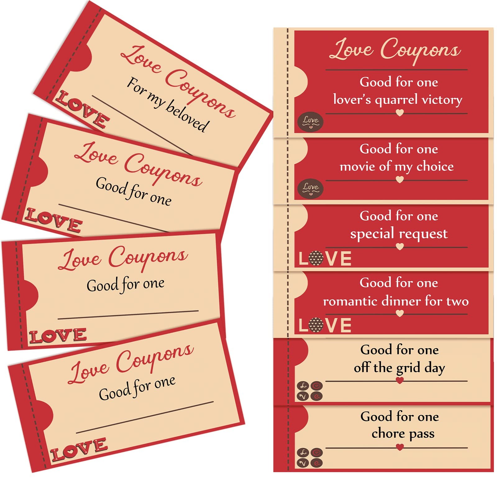 Gersoniel 30 Pieces Love Coupons for Him or Her, Romantic Voucher Funny…