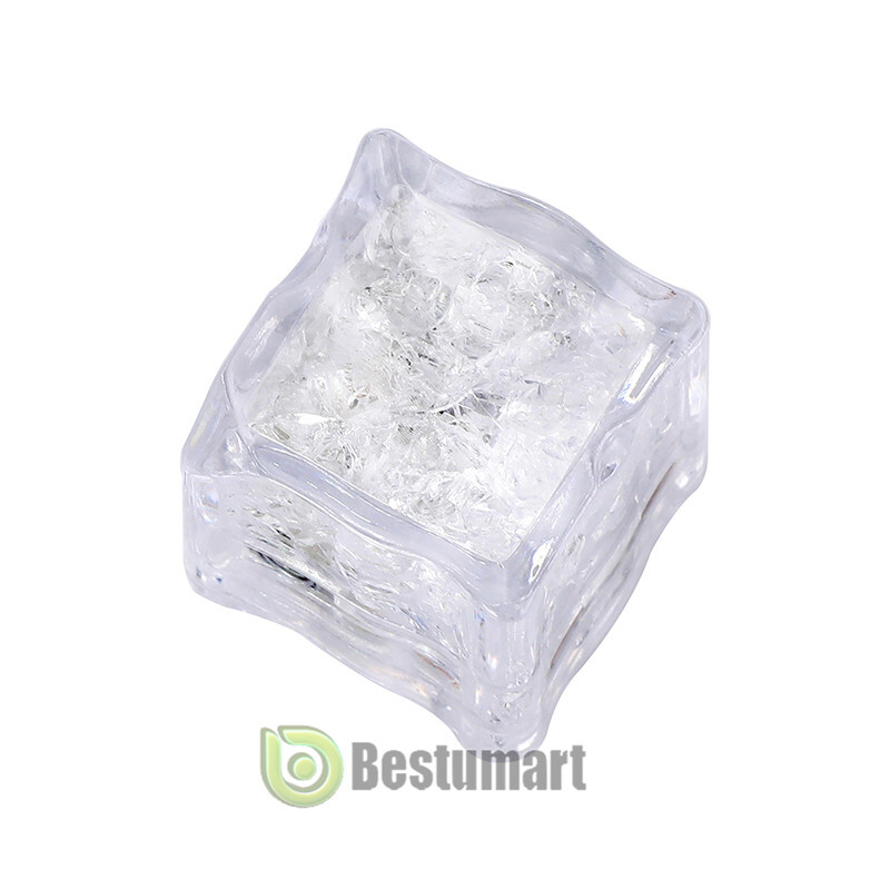 8/48xMulti Color Rainbow Flash Light Up Ice Cube LED Glow Ice Cube ON/OFF SWITCH