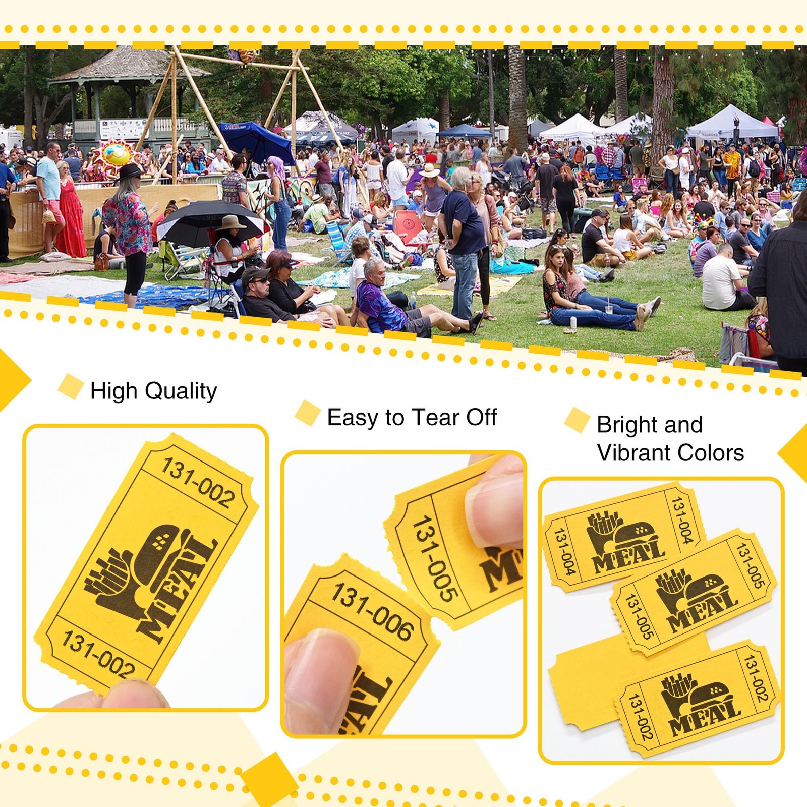 1000 Raffle Tickets Rolls, Meal Tickets Single Roll for Events, Leisure, Movi…