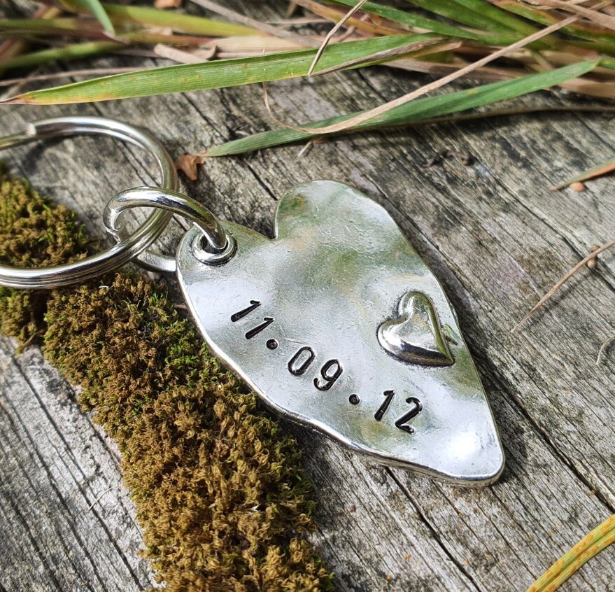 6th Wedding Iron Anniversary Gifts Husband Heart Personalised Keychain Keyring