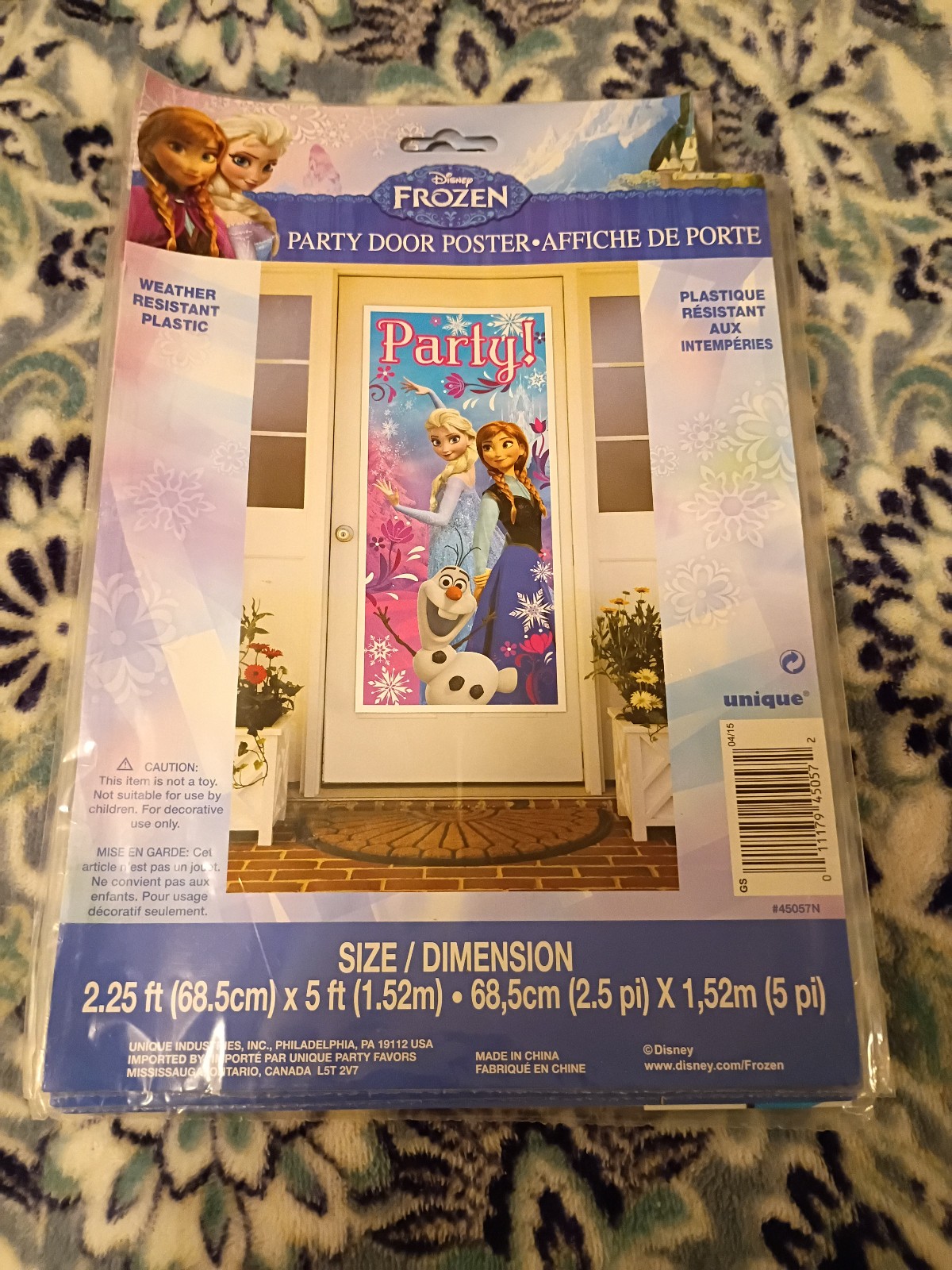 Disney Frozen Door / Wall Decor Birthday Party Supplies Elsa Anna Poster New