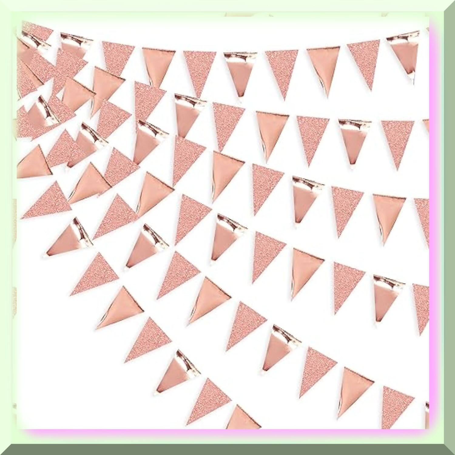 Rose Gold Triangle Banner 30ft Celebration Decoration