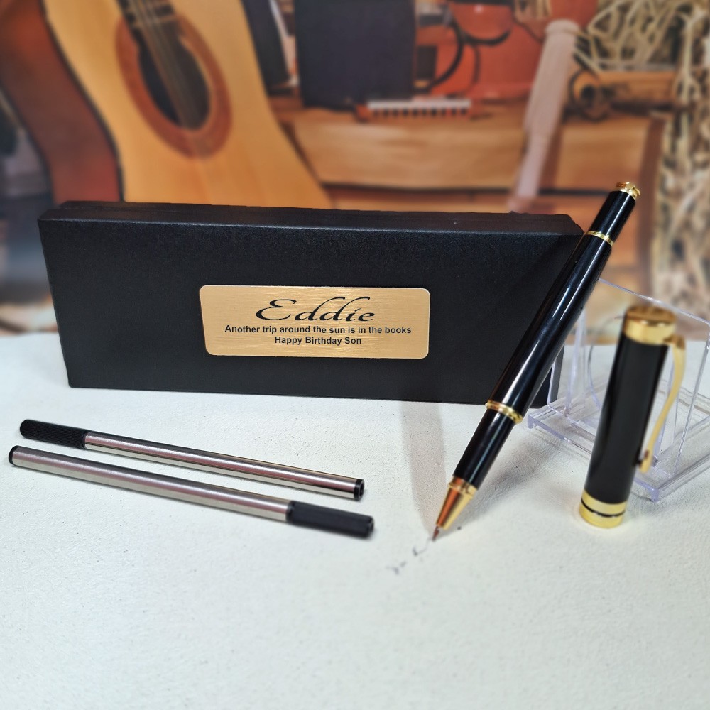 Personalised Birthday Black Ballpoint Pen Set |18th, 21st, 30th, 40th, 50th, 60t