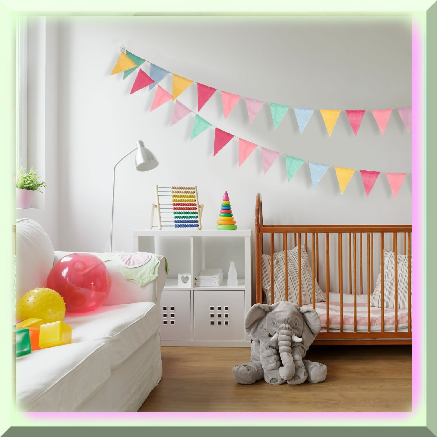 Colorful Burlap Bunting Banner for Festive Decor