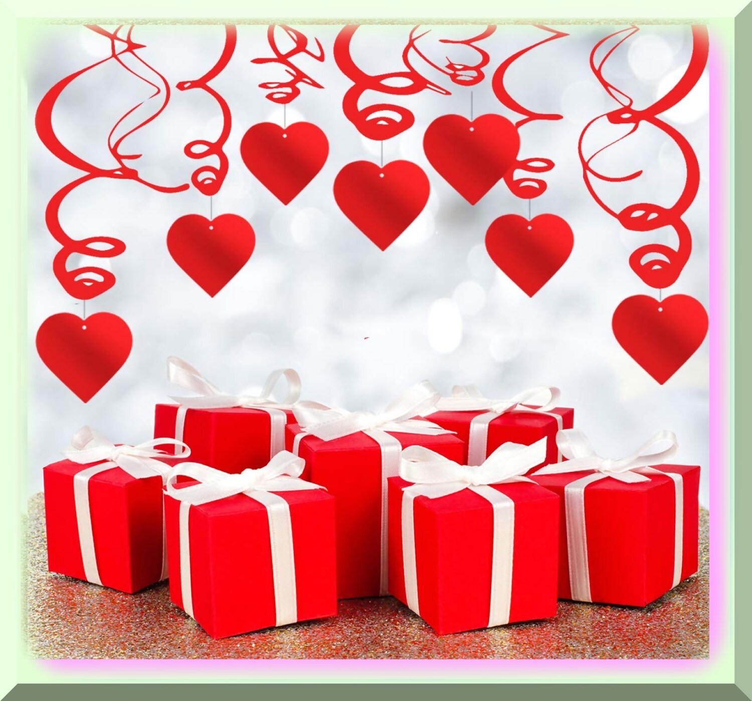 36 Reusable Heart-Shaped Hanging Decorations