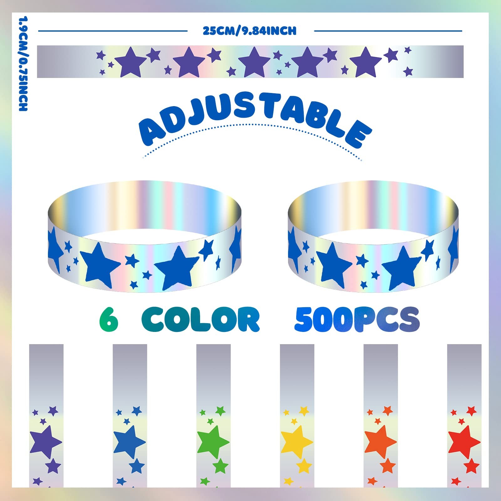 Glenmal 500 Pcs Wristbands for Event Neon 9.84 x 0.75 inch, Mixed Color