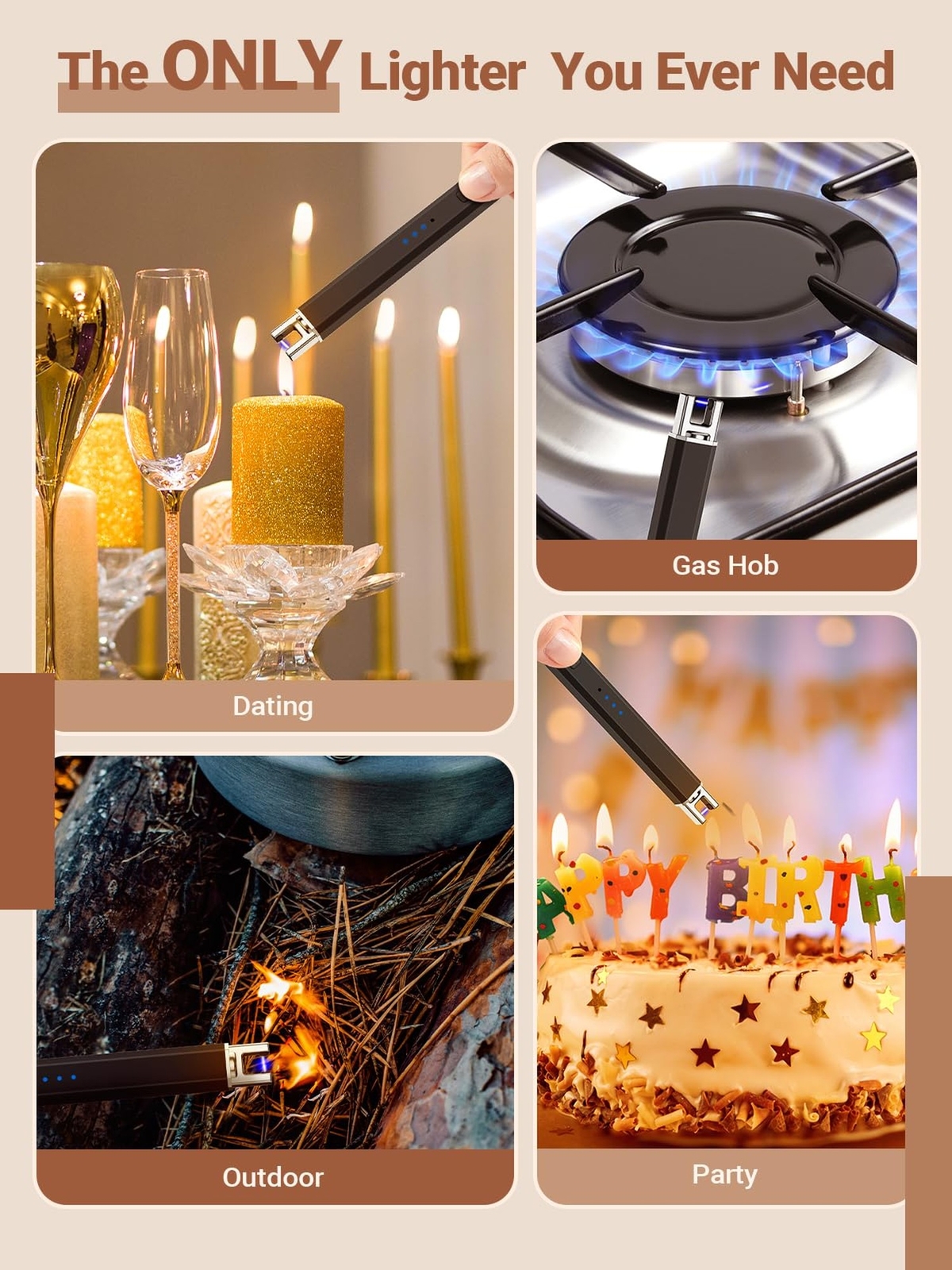 Candle Lighter Stocking Stuffers for Women Men: Electric Plasma Fla… Fast Ship