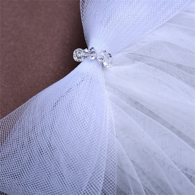 Wedding Bowknot Veil for Wedding Party Bride Veil Sheer Head Scarf White
