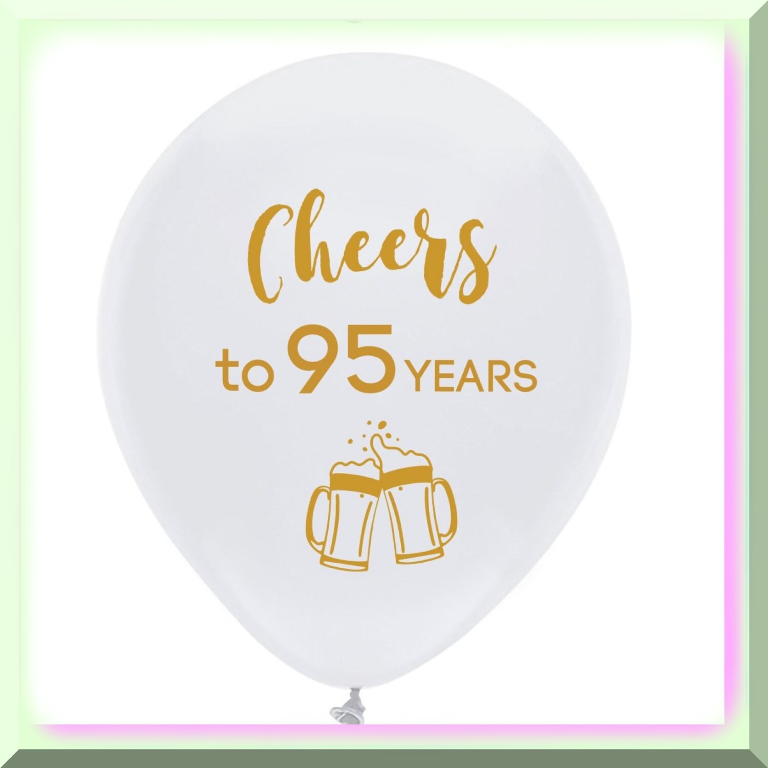 White 95th Birthday Balloons for Men