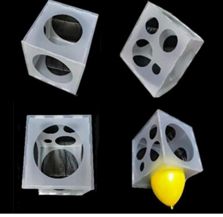 Size Markings on Balloon Measuring Tool Durable Plastic Box Sizer Cube
