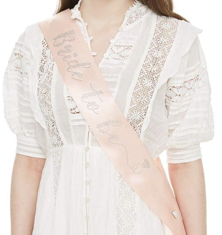 Party Sash Bride To Be Bachelorette Pink w/Rhinestones & Pin Bridal Shower New