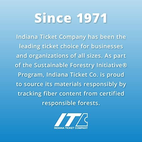 INDIANA TICKET CO. 10,000 Blue CONSECUTIVELY Numbered Raffle Ticket Roll. 5 R…