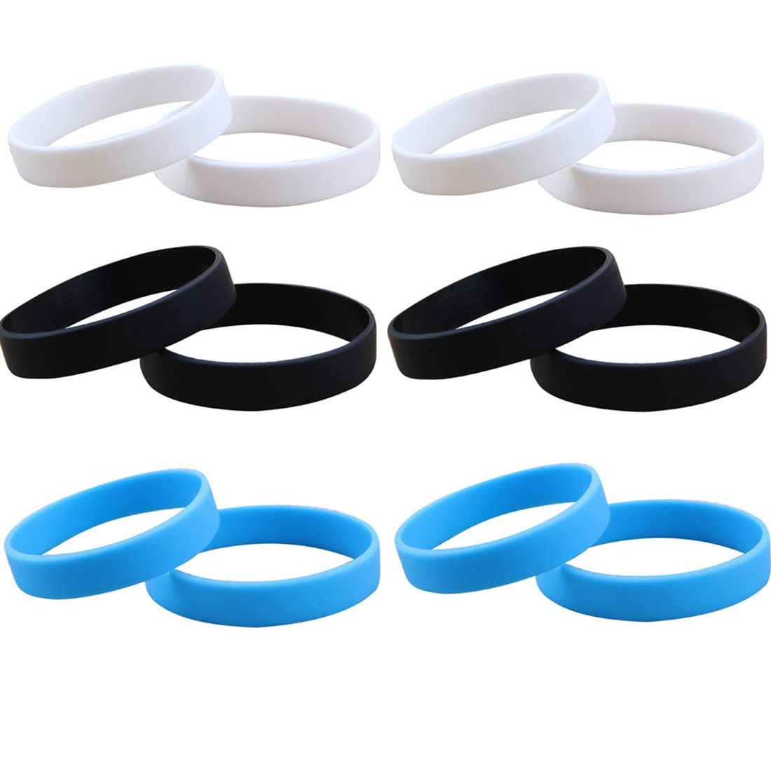 12 Pcs Rubber Bracelets for Men Women, Stretch Blank Silicone Wristbands Brac…