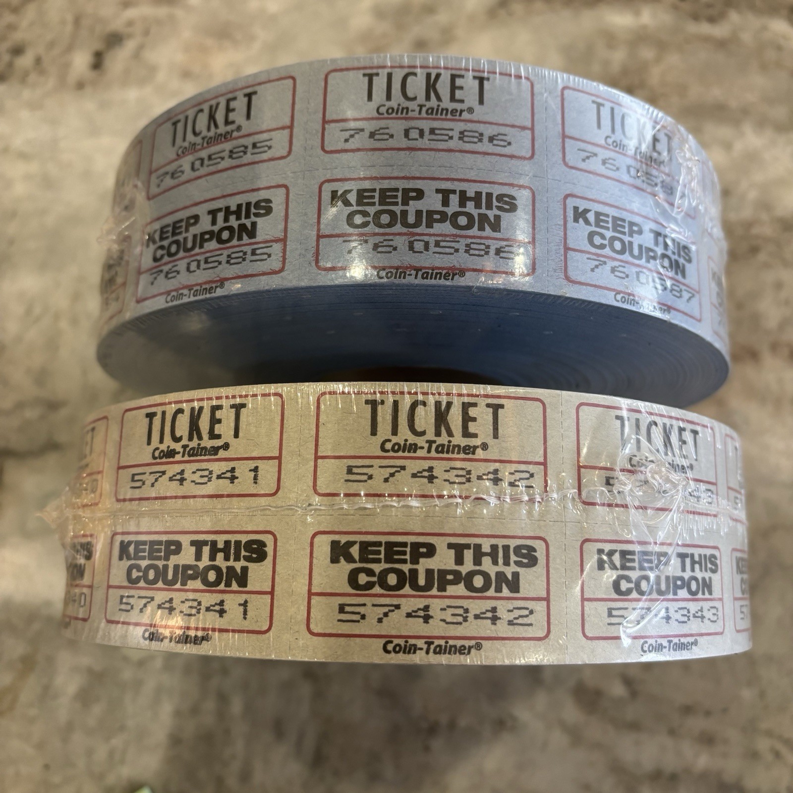 2 Rolls Raffle Tickets Double Roll Events, Carnivals 2000 Ticket Count Per Roll