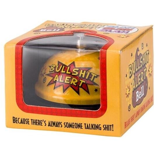 BULLSHIT ALERT BELL – Office Desk Toy – Gag Joke Bar Pub Man Cave Kitchen Room
