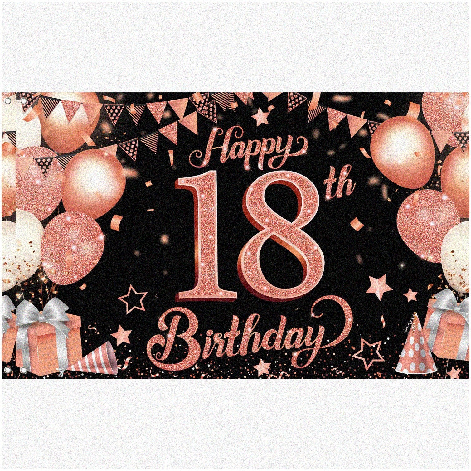 Rose Gold 18th Birthday Celebration Banner