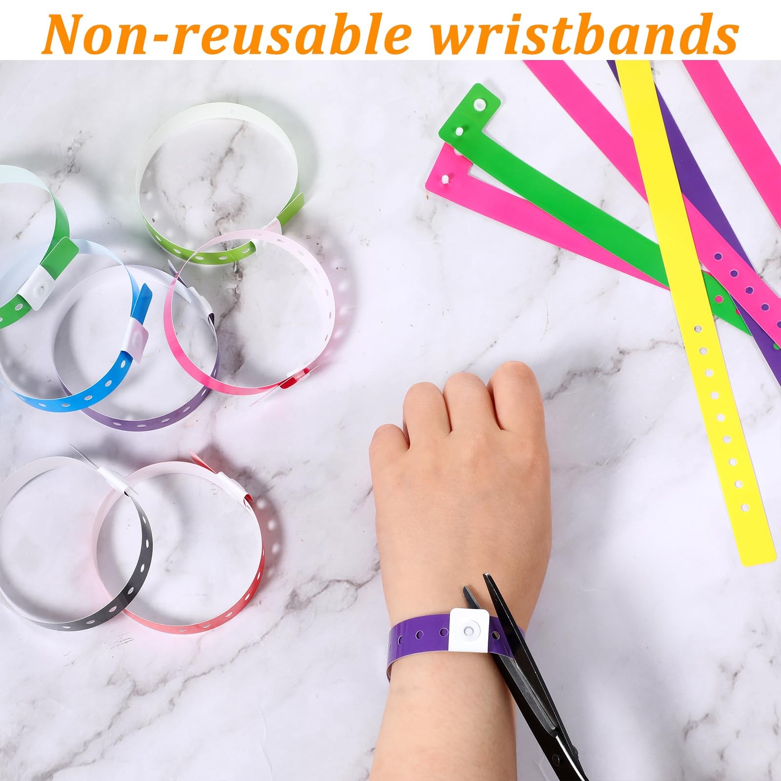 60 Pcs Vinyl Wristband in 10 Colors, Plastic 30cm x 23cm x 1.9cm, Colorful