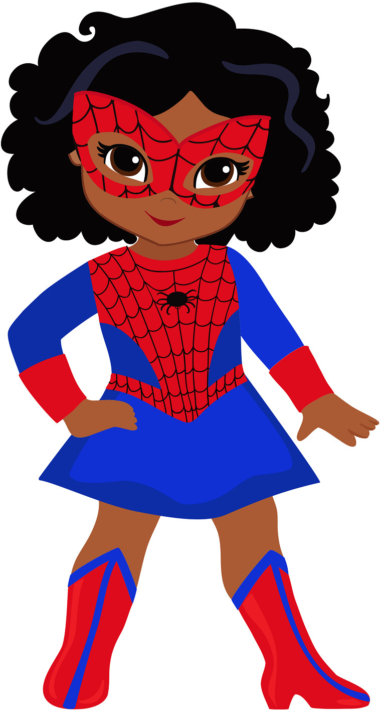African American Spiderwoman Superhero Sticker for planners and scrapbooking