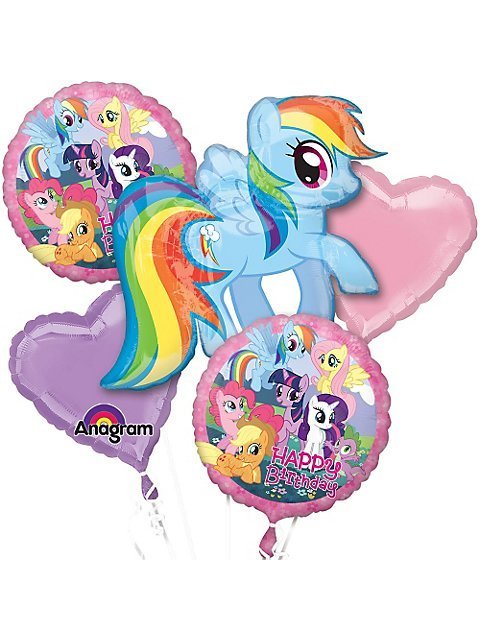 My Little Pony Balloon Bouquet Birthday Decorations 5 pieces
