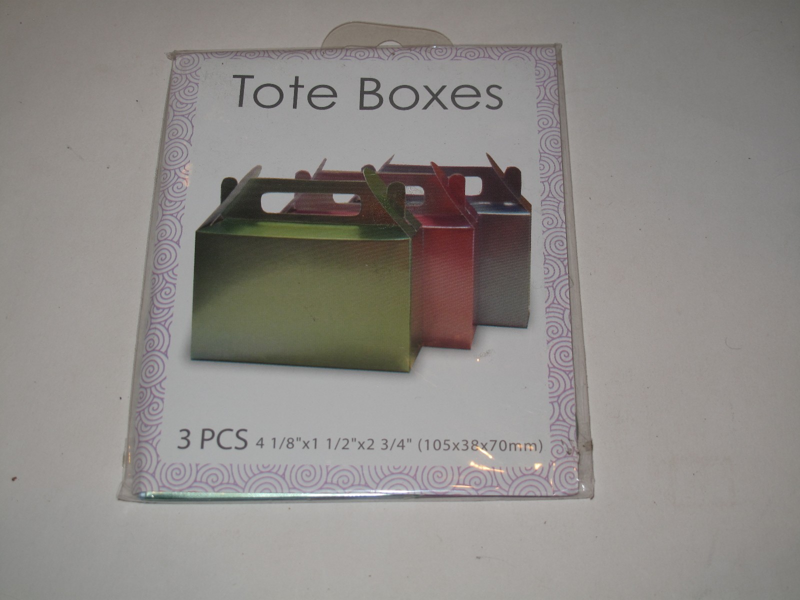NEW. Set of 3 Gift Tote Boxes. 4 1/8″ x 1 1/2″ x 2 3/4″. Great for small gifts