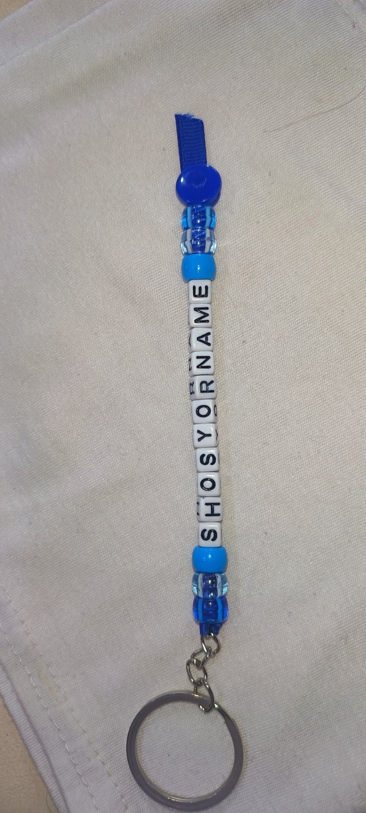 PERSONALISED BEADED KEYRINGS/BAG TAG/NAME/SCHOOL END OF TERM PRESENT TEACHER